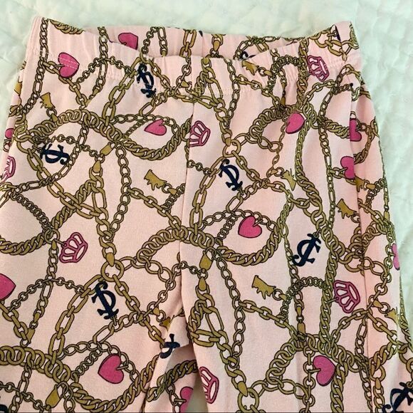 Girls 3T Juicy Couture Pink Chain & Locket Legging - Picture 2 of 6